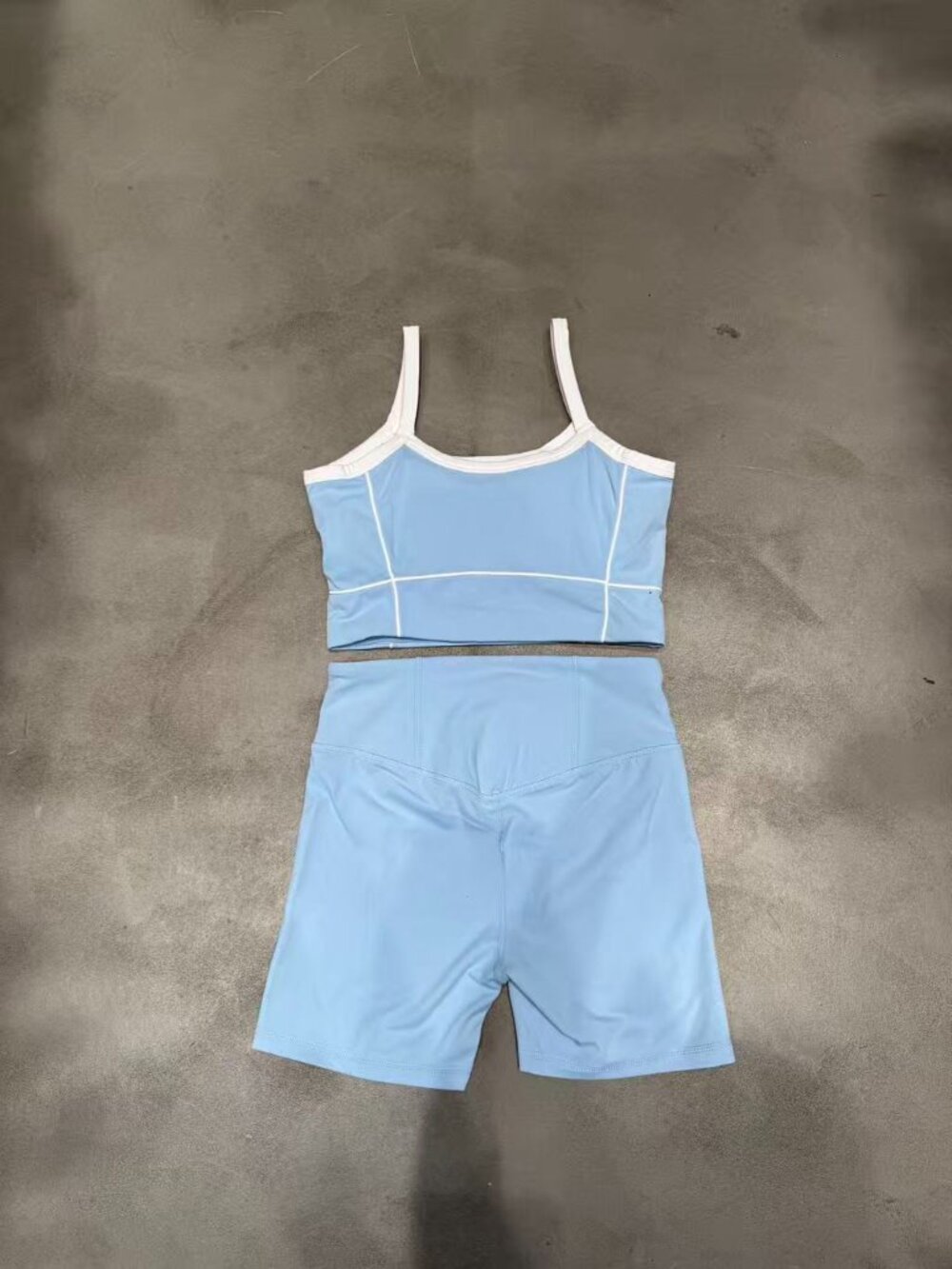 Alo Yoga Light Blue and White Color Block Workwear Set, Size S. - Picture 3 of 8